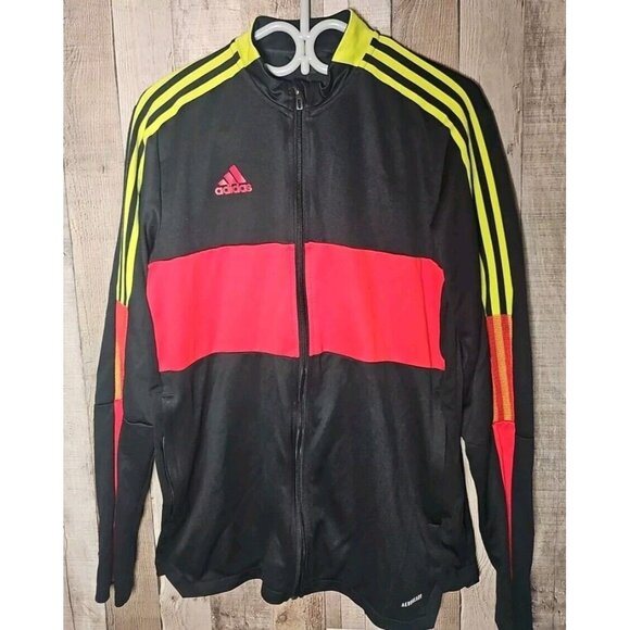 Adidas Jacket Mens Large Black AeroReady Full Zip Activewear Track Top - Picture 1 of 10